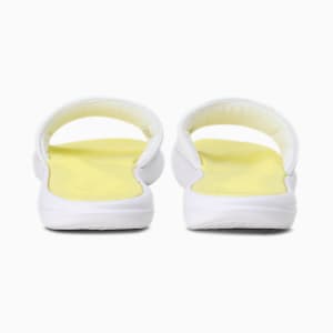 Quilt Women's Slides, PUMA White-Fresh Yellow