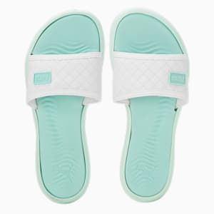 Quilt Women's Slides, Minty Burst-PUMA White