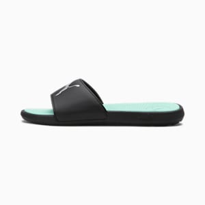 Cool Cat 2.0 Sport Women's Slides, PUMA Black-PUMA Silver-Fair Aqua, extralarge