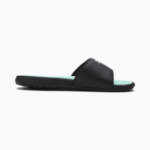 Cool Cat 2.0 Sport Women's Slides, PUMA Black-PUMA Silver-Fair Aqua, extralarge