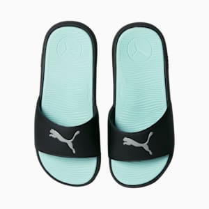 Cool Cat 2.0 Sport Women's Slides, PUMA Black-PUMA Silver-Fair Aqua, extralarge