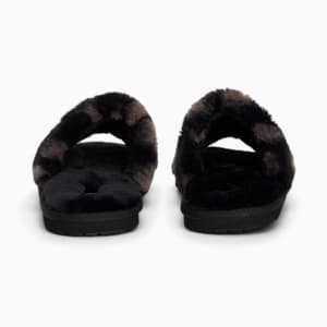 ウィメンズ PUMA FLUFF リミックス アニマル BX スリッパ, PUMA Black-Cast Iron