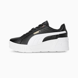 Karmen Wedge Women's Sneakers, PUMA Black-PUMA White-Gold, extralarge-IND