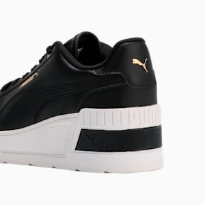 ウィメンズ カルメン ウェッジ レザー スニーカー, PUMA Black-PUMA Black-Gold, extralarge-JPN