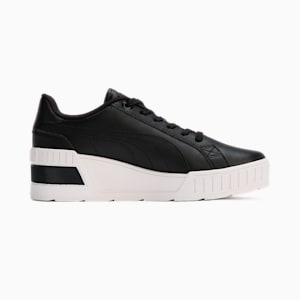 ウィメンズ カルメン ウェッジ レザー スニーカー, PUMA Black-PUMA Black-Gold, extralarge-JPN