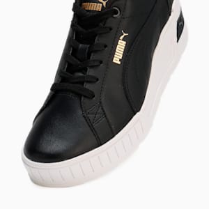 ウィメンズ カルメン ウェッジ レザー スニーカー, PUMA Black-PUMA Black-Gold, extralarge-JPN