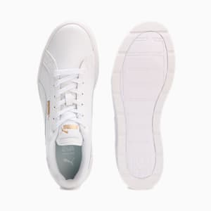 ウィメンズ カルメン ウェッジ レザー スニーカー, PUMA White-PUMA White-Gold, extralarge-JPN
