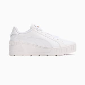 ウィメンズ カルメン ウェッジ レザー スニーカー, PUMA White-PUMA White-Gold, extralarge-JPN