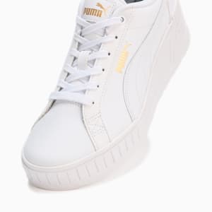 ウィメンズ カルメン ウェッジ レザー スニーカー, PUMA White-PUMA White-Gold, extralarge-JPN