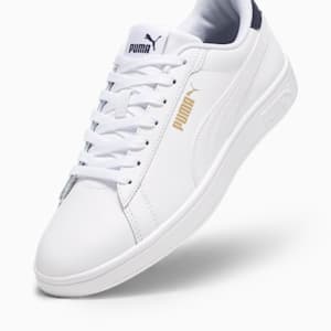 Smash 3.0 L Men's Sneakers, PUMA White-PUMA Navy-PUMA Gold, extralarge