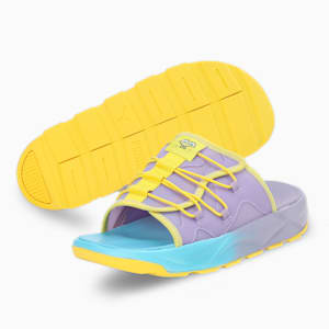 PUMA x SPONGEBOB RS-Slide Unisex Slides, Vivid Violet-Lucent Yellow-Hero Blue, extralarge-IND