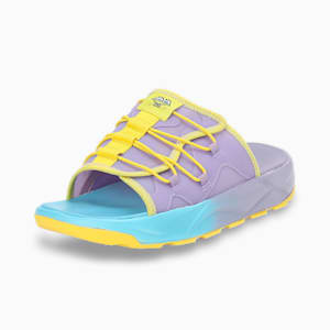 PUMA x SPONGEBOB RS-Slide Unisex Slides, Vivid Violet-Lucent Yellow-Hero Blue, extralarge-IND