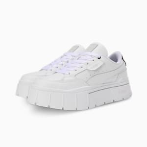 Mayze Stack Soft Women's Sneakers, PUMA White-Dark Coal, extralarge-IND