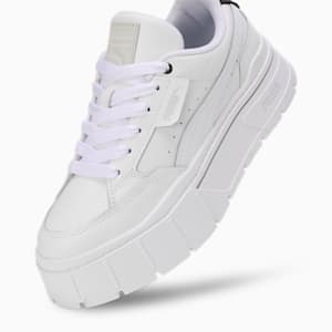 Mayze Stack Soft Women's Sneakers, PUMA White-Dark Coal, extralarge-IND