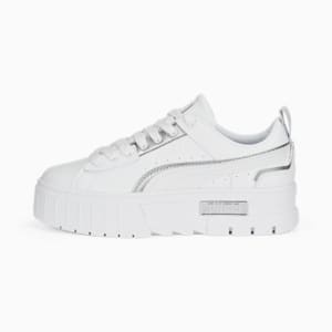 Mayze UT Metallic Women's Sneakers, PUMA White-PUMA Silver, extralarge-IND