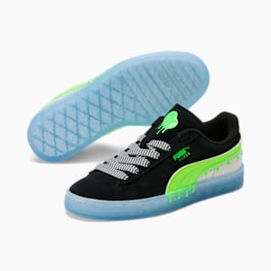 Suede Slime Big Kids' Sneakers, PUMA Black-Lime Green