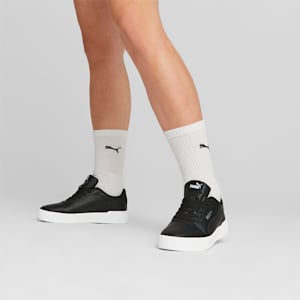 Carina 2.0 Logo Power Women's Sneakers, PUMA Black-PUMA White-PUMA Silver