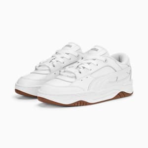 ユニセックス スケートボード PUMA-180 レザー スニーカー, PUMA White-Gum, extralarge-JPN