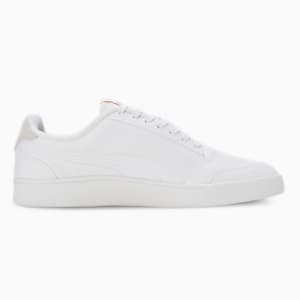 Puma Shuffle RES Unisex Slip-On Shoes, PUMA White-Puma Team Gold
