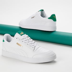 Puma Shuffle Perf RES Unisex Sneakers, PUMA White-Archive Green-Puma Team Gold, extralarge-IND