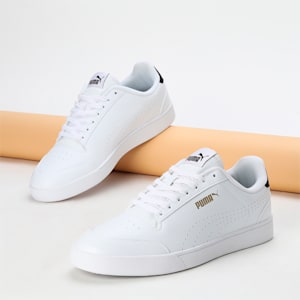 Puma Shuffle Perf RES Unisex Sneakers, PUMA White-PUMA Black-Puma Team Gold, extralarge-IND