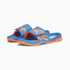 Dream Nitro Future Slides, Blue Glimmer-Ultra Orange-PUMA White