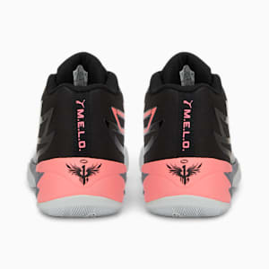 Souliers de basketball MB.02 Flare PUMA x LAMELO BALL, jeune enfant, Noir Puma - Éclat de soleil couchant - Pavé gris