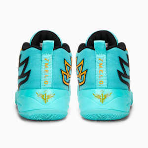 MB.02 Honeycomb Toddlers' Basketball Shoes, Elektro Aqua-PUMA Black-Mineral Yellow