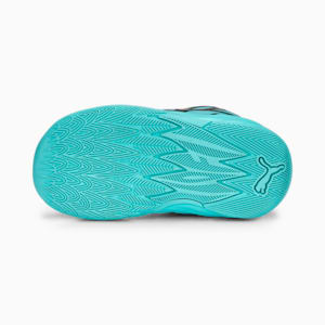 MB.02 Honeycomb Toddlers' Basketball Shoes, Elektro Aqua-PUMA Black-Mineral Yellow