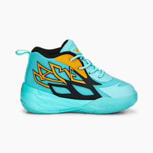 Souliers de basketball MB.02 Buzz City Bébé, Elektro Aqua-PUMA Black-Mineral Yellow, extralarge