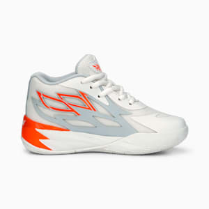 Zapatos de básquetbol MB.02 para jóvenes, Platinum Gray-Ultra Orange