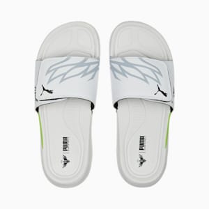Dream Nitro MB2 Slides, PUMA White-Platinum Gray-PUMA Black-Green Glare