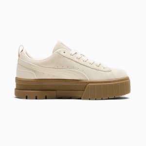 Mayze Brushed Suede Women's Sneakers, Alpine Snow-PUMA Gold-Gum, extralarge