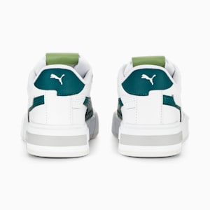 Zapatos deportivos CA Pro Glitch de cuero para niños grandes, PUMA White-Varsity Green-Feather Gray