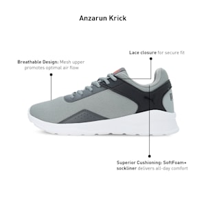 Anzarun Krick Men's Sneakers, Cool Mid Gray-Cool Dark Gray-Rickie Orange, extralarge-IND