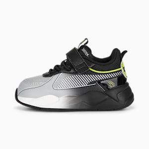 Tenis PUMA x MIRACULOUS RS-X para bebés, PUMA Black-Feather Gray-Lime Smash, extralarge