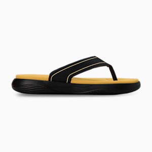 PUMA SOFTRIDE Seave V1 Unisex Flip-Flops, PUMA Black-Mustard Seed-Steel Gray, extralarge-IND