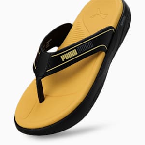 PUMA SOFTRIDE Seave V1 Unisex Flip-Flops, PUMA Black-Mustard Seed-Steel Gray, extralarge-IND