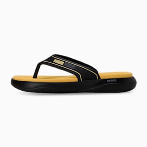 PUMA SOFTRIDE Seave V1 Unisex Flip-Flops, PUMA Black-Mustard Seed-Steel Gray, extralarge-IND