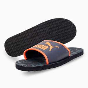 Carty Unisex Slides, Parisian Night-Ultra Orange-PUMA Black