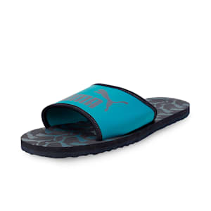 Carty Unisex Slides, Parisian Night-Green Lagoon-PUMA Black