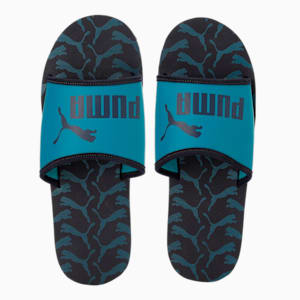 Carty Unisex Slides, Parisian Night-Green Lagoon-PUMA Black
