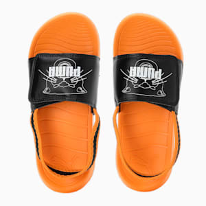 Popcat 20 Backstrap V1 Kids' Slides, Zinnia-PUMA Black-PUMA White, extralarge-IND