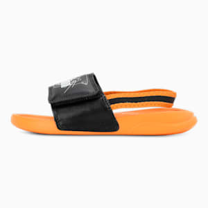 Popcat 20 Backstrap V1 Kids' Slides, Zinnia-PUMA Black-PUMA White, extralarge-IND