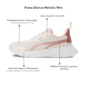 PUMA Alfarun Metallic Women's Sneakers, Pristine-Rose Dust, extralarge-IND