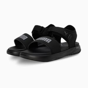 Puma SOFTRIDE Seave Unisex Sandals, PUMA Black-Cool Dark Gray, extralarge-IND