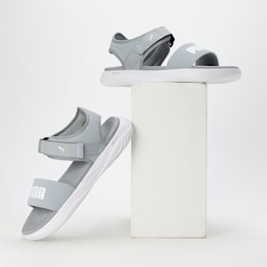 Puma SOFTRIDE Seave Unisex Sandals, Cool Mid Gray-PUMA White, extralarge-IND