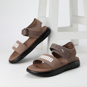 SOFTRIDE Seave Sandals, Totally Taupe-Frosted Ivory-PUMA Black, extralarge-IND
