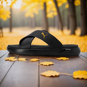 SOFTRIDE Seave Sandals, PUMA Black-PUMA Gold, extralarge-IND