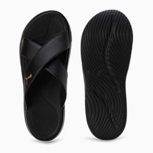 PUMA SOFTRIDE Seave Unisex Flip-Flops, PUMA Black-PUMA Gold, extralarge-IND